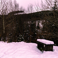 Buy canvas prints of Snow Bench by Ken Hunter