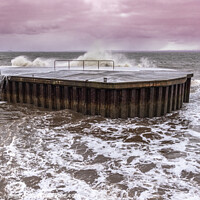Buy canvas prints of Wave Lashed Pier at Dysart,Fife by Ken Hunter
