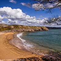 Buy canvas prints of Barafundle Bay, Pembrokeshire. View from the West Side. by Paddy Art