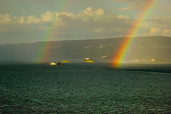 Rainbow Over the Fjord Picture Board by Paddy Art