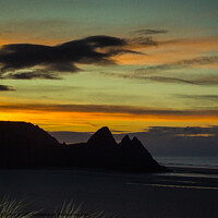 Buy canvas prints of Sunrise over Three Cliffs, Gower by Paddy Art