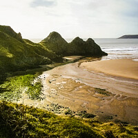 Buy canvas prints of Three Cliffs Bay - Gower by Paddy Art
