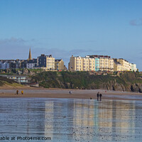 Buy canvas prints of Approaching Tenby - South Beach View by Paddy Art