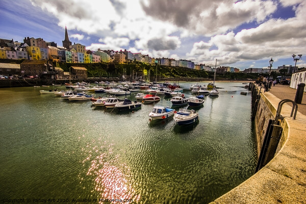 A View from Tenby Harbour Picture Board by Paddy Art