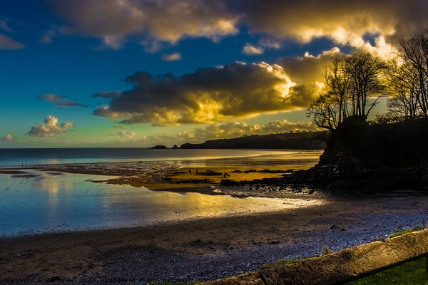 Evening Over Monkstone Point from Coppet Hall Beach. Picture Board by Paddy Art