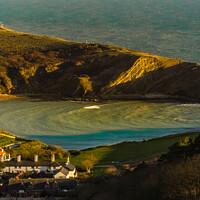 Buy canvas prints of Lulworth Cove from Hambury Tout - Dorset by Paddy Art
