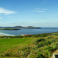 Buy canvas prints of Whitesands Bay and Ramsey Island panorama from Carn Llidi by Paddy Art