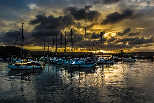 The Harbour Sunrise - Saundersfoot (Llanusyllt)  Picture Board by Paddy Art