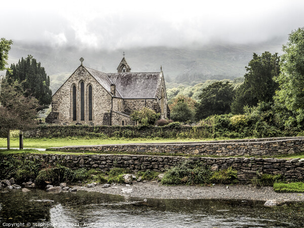 Beddgelert church, Snowdonia National Park, Wales Picture Board by Stephen Munn