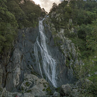 Buy canvas prints of Aber falls and climbers by Stephen Munn