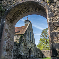 Buy canvas prints of Beaulieu Abbey Parish Church through archway by Stephen Munn
