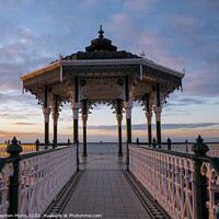 Buy canvas prints of Brighton Band Stand at dawn. by Stephen Munn