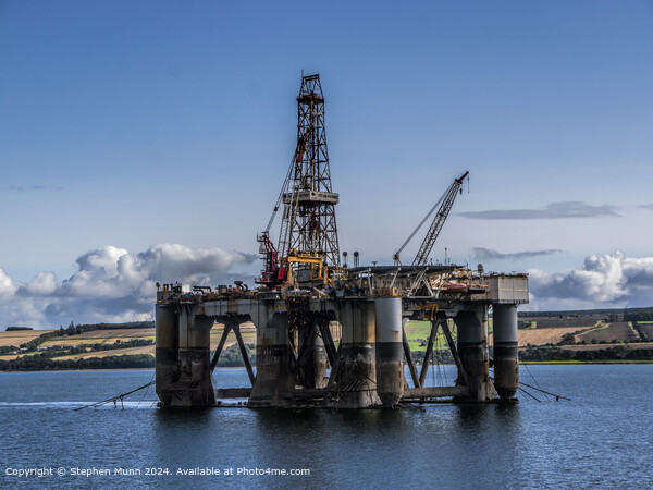 'Rustic Oil Platform Shore: Sand and Sea' Picture Board by Stephen Munn