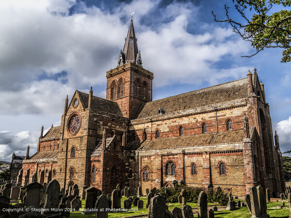 Kirkwall Cathedral Red Tower Picture Board by Stephen Munn