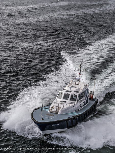 White Pilot Boat Waves Picture Board by Stephen Munn