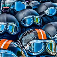 Buy canvas prints of Motorcycle helmets and goggles by Stephen Munn