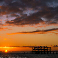 Buy canvas prints of Brighton West Pier Sunrise by Stephen Munn
