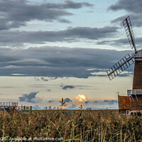 Buy canvas prints of Cley Windmill sunset, North Norfolk, Coast by Stephen Munn