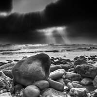 Buy canvas prints of Lyme Regis stoney beach by Stephen Munn