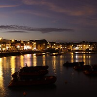 Buy canvas prints of St Ives Harbour at Night by Sarah Stevens
