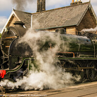Buy canvas prints of Steam Train leaving Grosmont Station by Michael Shannon