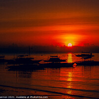 Buy canvas prints of Red sky sunset, Bohol, Philippines by Michael Shannon
