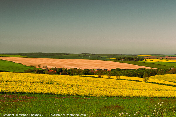 Landscape of the Yorkshire Wolds near Kirby Grinda Picture Board by Michael Shannon