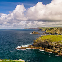 Buy canvas prints of View northwards along the Cornish coastline from T by Michael Shannon