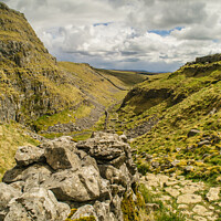 Buy canvas prints of Watlowes Valley near Malham Cove, Yorkshire Dales by Michael Shannon