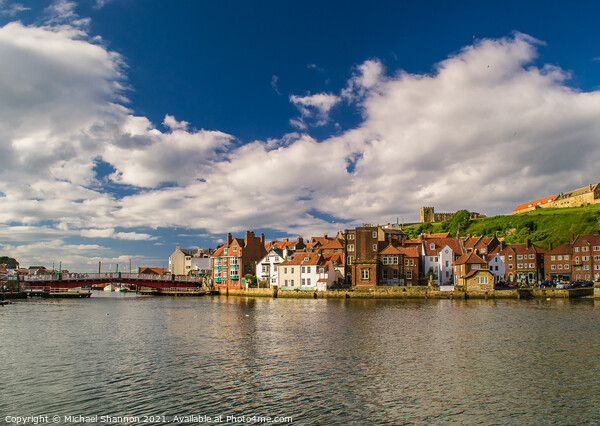 Whitby - swing bridge and quayside Picture Board by Michael Shannon