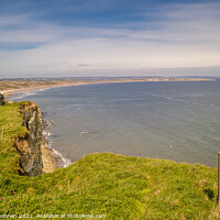 Buy canvas prints of Clifftop View of Filey Bay from Buckton Cliffs by Michael Shannon