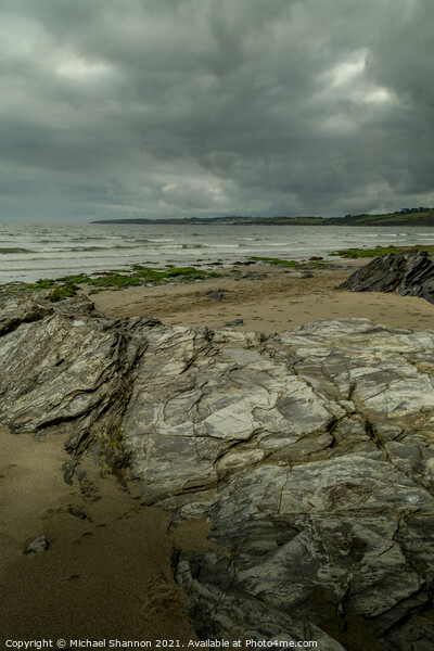 Grey Skies over Carne Beach in Cornwall Picture Board by Michael Shannon
