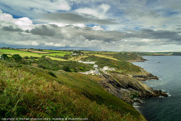View of the Cornish Coastline around the village o Picture Board by Michael Shannon