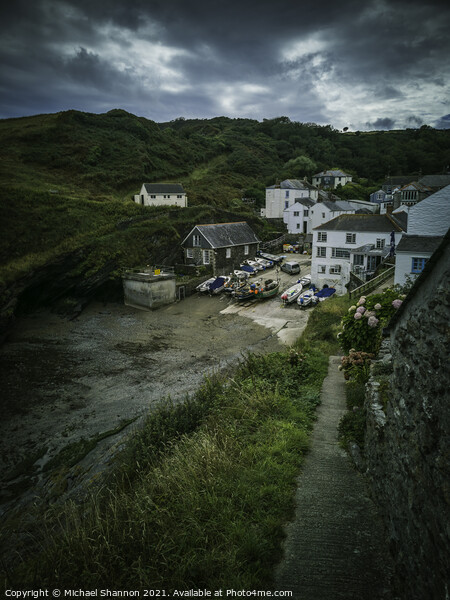 The traditional fishing village of Portloe in Corn Picture Board by Michael Shannon