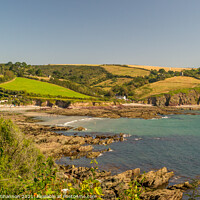 Buy canvas prints of The South West Coast Path at Talland Bay in Cornwa by Michael Shannon