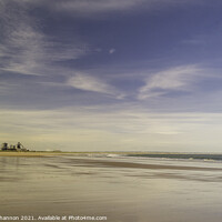Buy canvas prints of Redcar beach and the old steel works at low tide by Michael Shannon