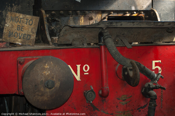 Close up of an old steam engine Picture Board by Michael Shannon