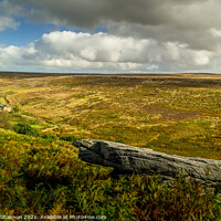 Buy canvas prints of Large Stone overlooking Wheeldale, North Yorkshire by Michael Shannon