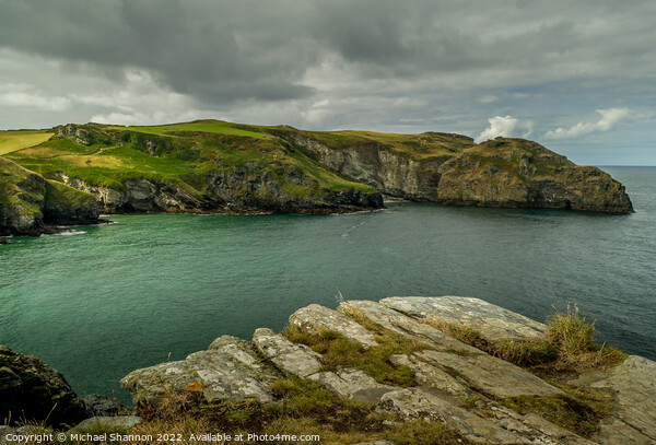 A view of Bossiney Cove in Cornwall from the cliff Picture Board by Michael Shannon