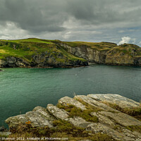 Buy canvas prints of A view of Bossiney Cove in Cornwall from the cliff by Michael Shannon