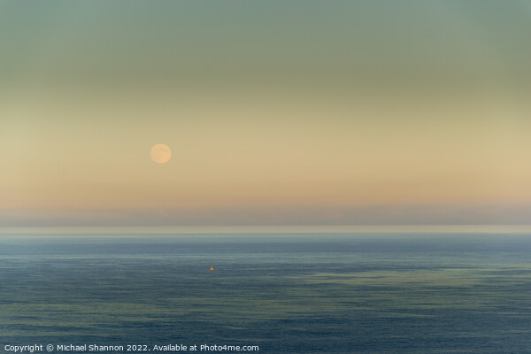 Full Moon Rising over the sea at Whitby Picture Board by Michael Shannon