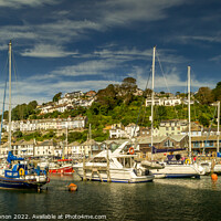 Buy canvas prints of Yachts moored on the river in Looe, Cornwall by Michael Shannon