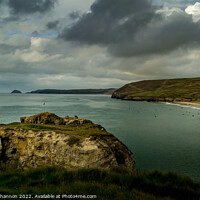 Buy canvas prints of Moody, atmospheric day in Perranporth in Cornwall by Michael Shannon