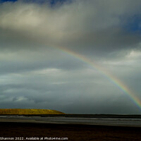 Buy canvas prints of Rainbow over Filey beach, North Yorkshire by Michael Shannon