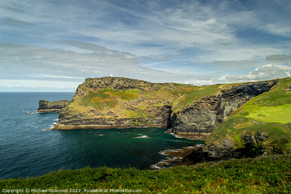 Rugged cliffs viewed from the South West Coast Pat Picture Board by Michael Shannon