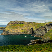 Buy canvas prints of Rugged cliffs viewed from the South West Coast Pat by Michael Shannon