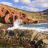 Buy canvas prints of Volcanic cliffs at El Golfo, Lanzarote by Michael Shannon
