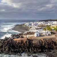 Buy canvas prints of The small fishing village of El Golfo in Lanzarote by Michael Shannon