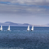 Buy canvas prints of Four Sailing Boats, Playa Blanca, Lanzarote by Michael Shannon