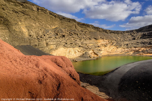 Volcanic cliffs surrounding the Green Lagoon near  Picture Board by Michael Shannon